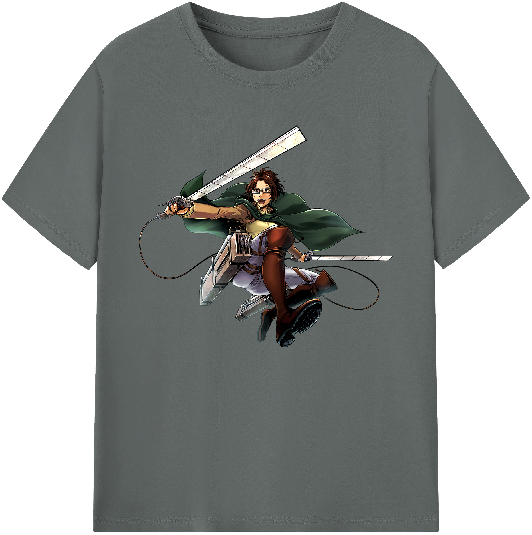 （画像用） 進撃の巨人 ハンジ·ゾエ Attack on Titan Hanji Zoe 綿100％ メンズ半袖Tシャツ｜肌触りやわらか＆通気性